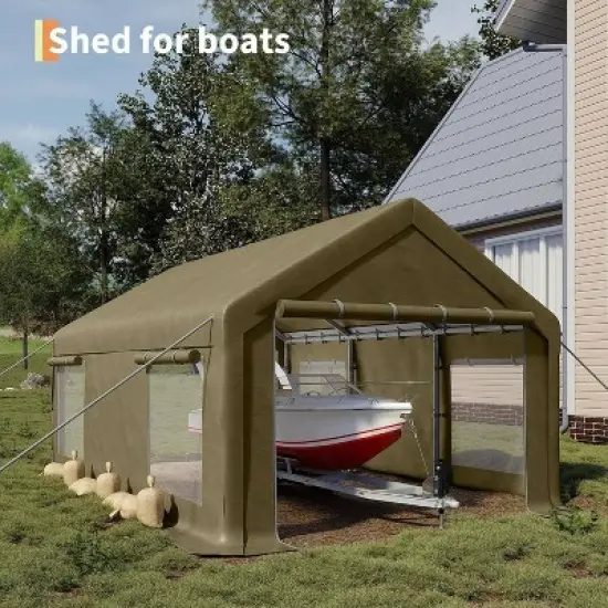 GustoWave 10x20 FT Waterproof UV-Resistant Heavy-Duty Canopy Carport image {2}