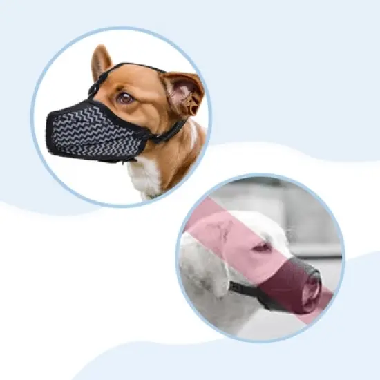 Unique Bargains Dog Muzzle with Reflective Adjustable Strap Gray 1 Pc image {2}