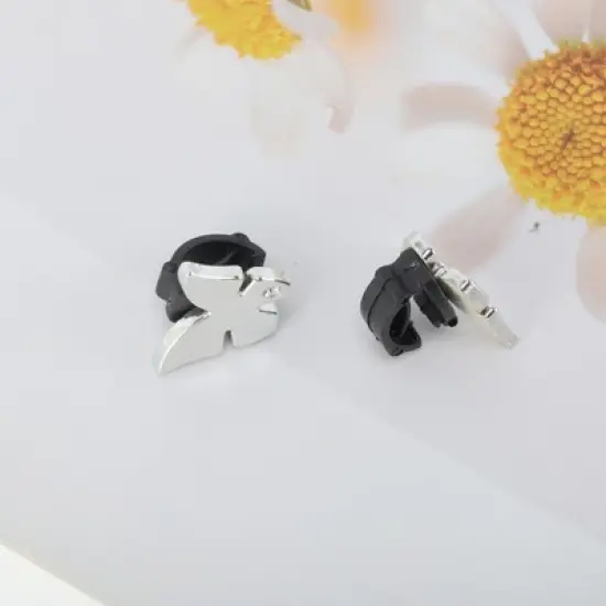 Unique Bargains Single Rhinestone Butterfly Shoelace Charms Silver Tone 1 Pair image {4}