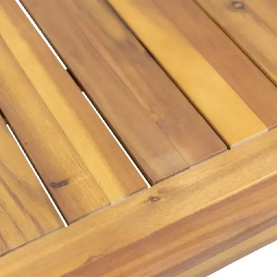 Christopher Knight 2pc Home Louver Outdoor Acacia Loveseat and Coffee Table Set with Cushions image {12}