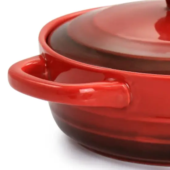 Crock Pot Appleton 10oz Stoneware Mini Casserole Baker in Gradient Red image {3}