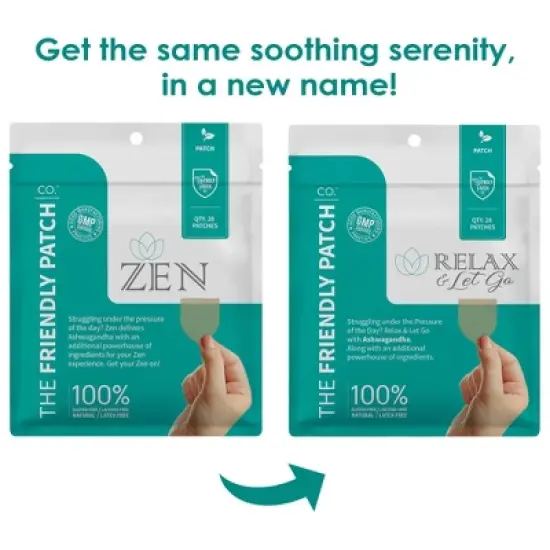 The Friendly Patch Zen Patches 28 Stress, Relax, Calm, Ashwagandha, Gaba & Gotu Kola image {1}