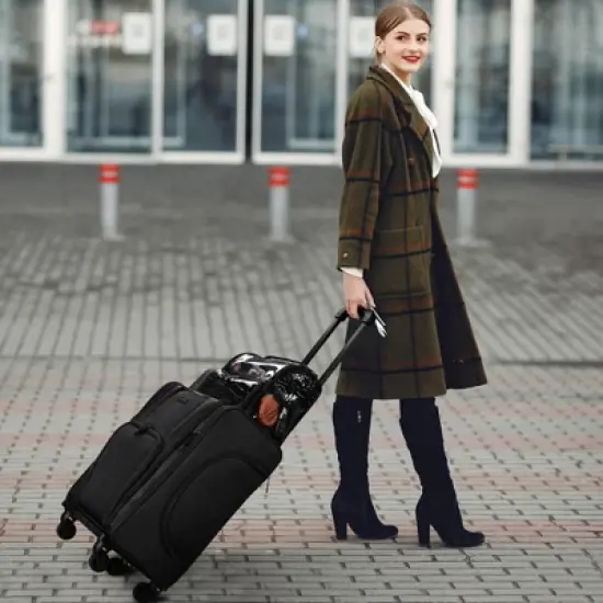 Byootique Rolling Makeup Case with Independent Travel Toiletry Bags Black image {1}