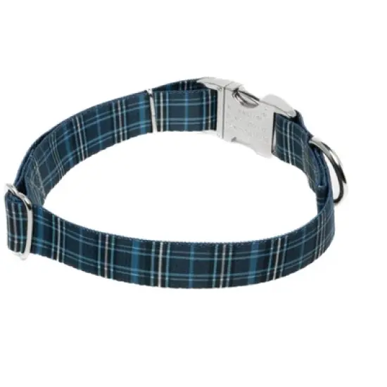 Country Brook Petz Premium Navy Plaid Dog Collar image {2}