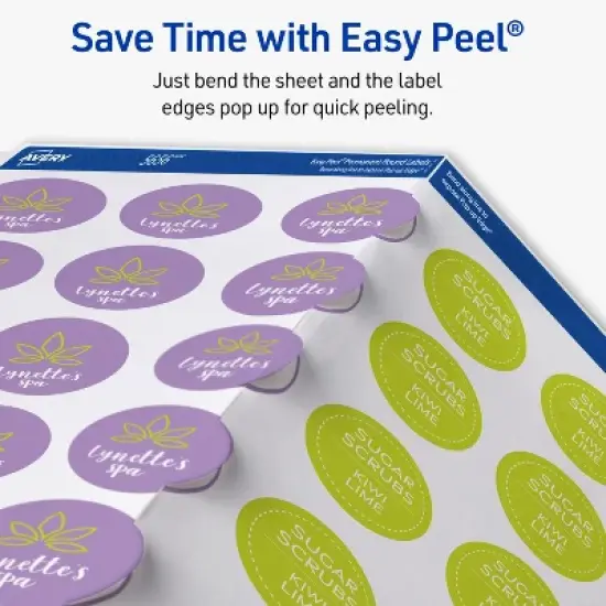 Avery Printable Round Labels with Sure Feed, 1" Diameter, Matte White, Permanent Adhesive, Laser & Inkjet Printers, 1,200 Blank Labels (5656) image {7}