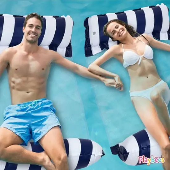 Playbees Inflatable Hammock Pool Float Lounger 2 Pack image {7}