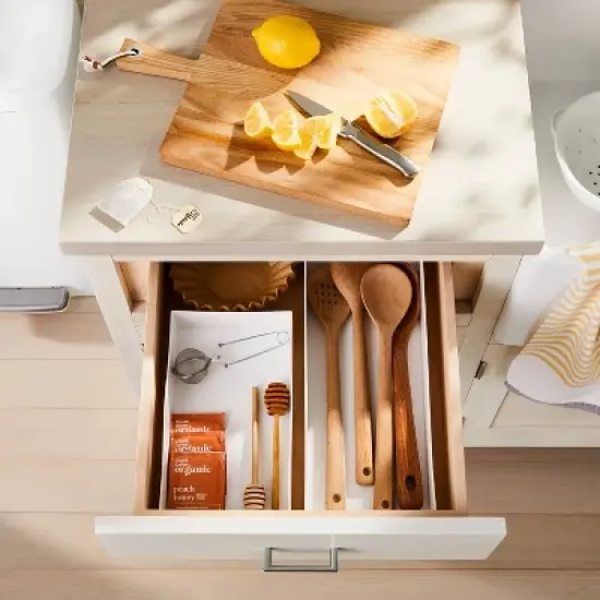 6"x16" Drawer Organizer White - Brightroom&trade;: Kitchen & Bathroom In-Drawer Flatware Storage, Dishwasher-Safe image {1}
