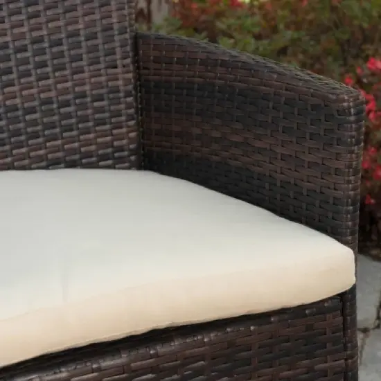 Torrens 7pc Acacia Wood/Wicker Patio Dining Set - Brown - Christopher Knight Home image {5}