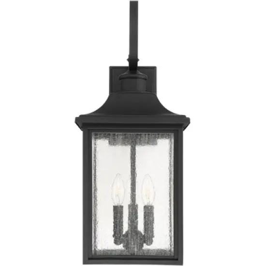 John Timberland Moray Bay Mission Outdoor Wall Light Fixture Black Lantern 24" Clear Seedy Glass for Post Exterior Barn Deck House Porch Yard Patio image {5}