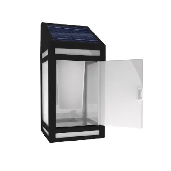 Solar LED Outdoor Wall Lantern with Flame - Techko Maid image {2}