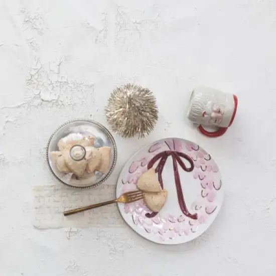 Storied Home 14-Ounce Hand-Painted Stoneware Santa Head Shaped Mug, Red and White image {1}