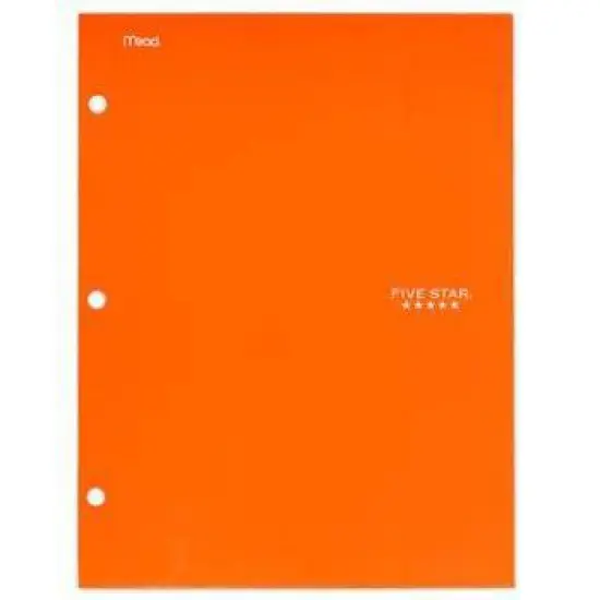 Mead Five Star 4 Pocket Solid Paper Folder (Colors May Vary): Multicolor Stationery, 3 Hole Punched, 25 Sheet Capacity image {4}