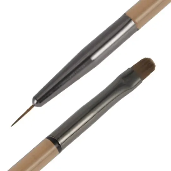 Unique Bargains Double Head Nail Painting Brushes for Polish Painting Home DIY Clear Brown 1 Pc image {4}