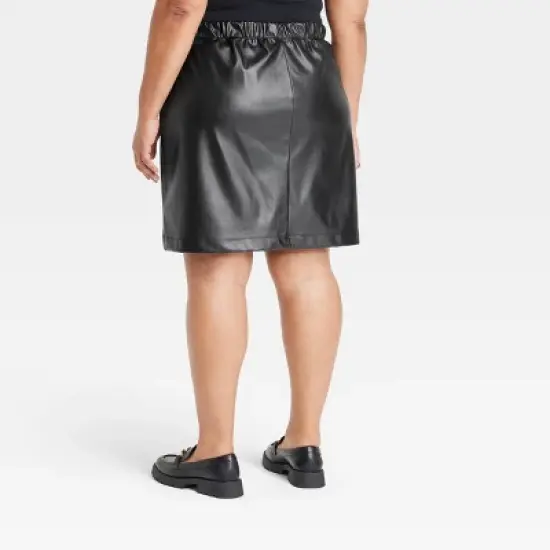 Women's Faux Leather Mini A-Line Skirt - Ava & Viv&trade; image {1}