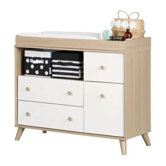 Yodi Changing Table with Drawers - Soft Elm and Pure White - South Shore image {12}
