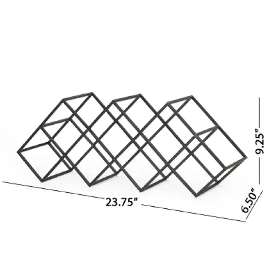 Mcclellan Modern Industrial 7 Bottle Tabletop Wine Rack Black - Christopher Knight Home image {8}