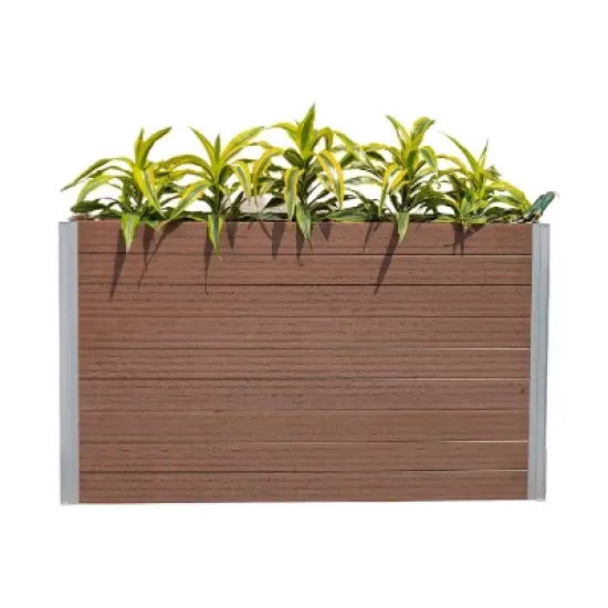 Vita 59" Wide Urbana Parklette Vinyl Planter Box: UV & Weather-Resistant, Rectangular image {5}