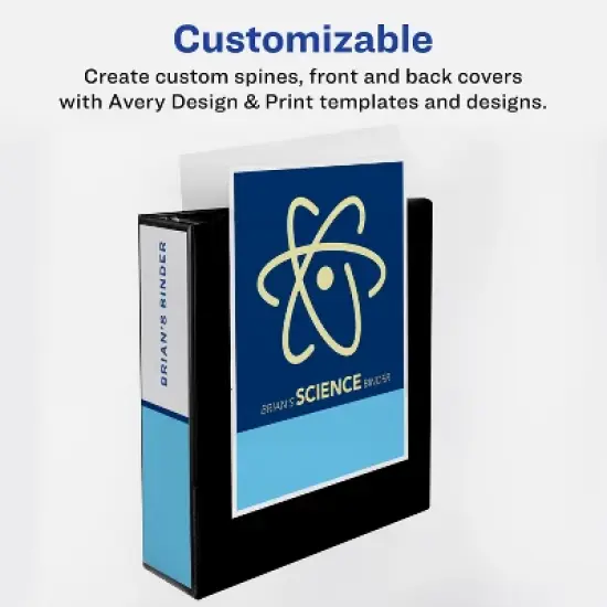 Avery Heavy-Duty View 3 Ring Binder, 4" One Touch EZD Rings, 4.5" Spine, 1 Red Binder (79326) image {2}