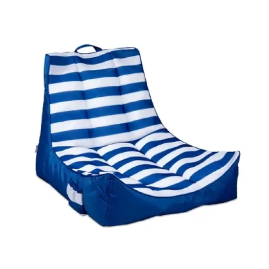 Big Joe Captain's Float No Inflation Needed Pool Lounger with Drink Holder, Quick Draining Fabric image {6}