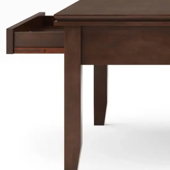 Stratford Square Coffee Table Russet Brown - Wyndenhall: Storage, 2 Drawers, Transitional Style, Pine & Plywood image {7}