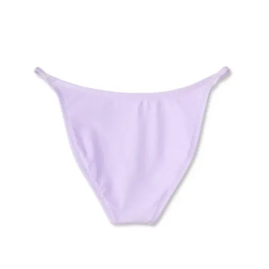Women's Side Tab High Leg Cheeky Bikini Bottom - Wild Fable&trade; Shiny Light Purple image {6}