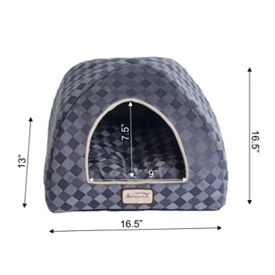 Armarkat Cat Bed C65HHG/LS, Purple Gray Combo Checkered Pattern image {5}