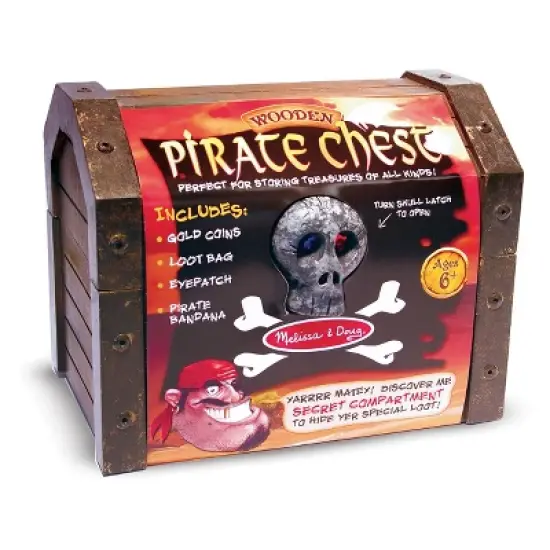 Melissa & Doug Wooden Pirate Chest Pretend Play Set image {2}