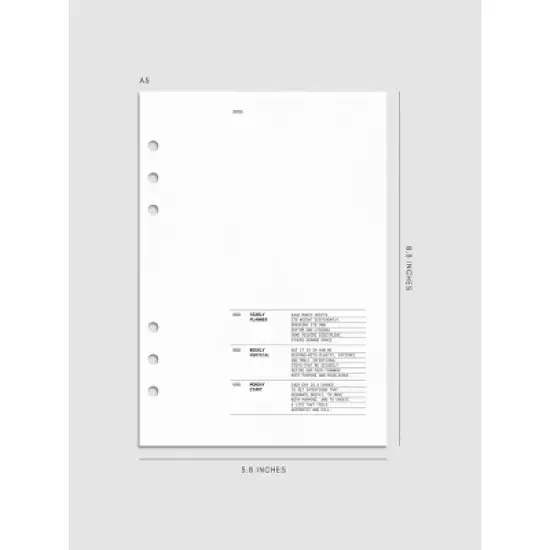 2026 Dated Vertical Weekly Planner Inserts | Monday Start | Cloth & Paper image {5}