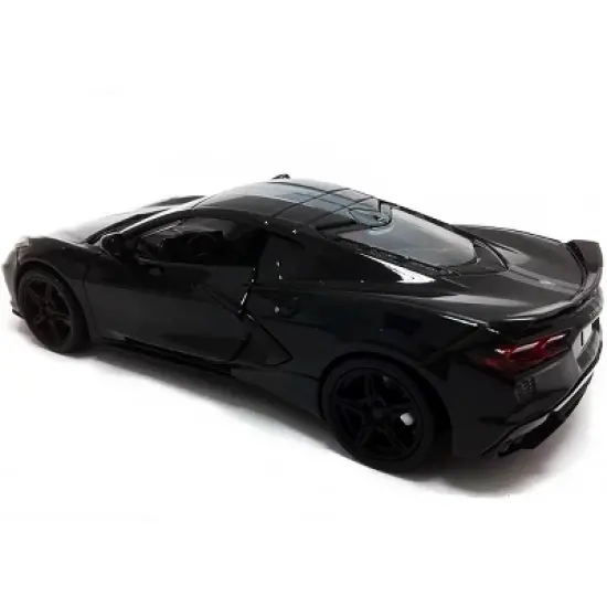 2020 Chevrolet Corvette C8 Stingray Black with Gray Stripes 1/24 Diecast Model Car by Motormax image {2}