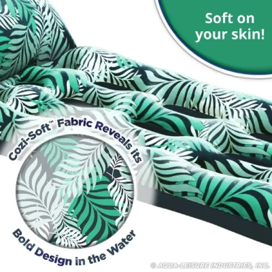 Aqua Leisure Contour Lounge Water Floats and Inflatables - Teal Fern Print image {2}