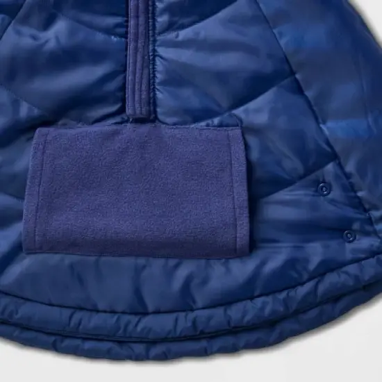 Toddler Adaptive Quilted Cape Jacket - Cat & Jack&trade; Navy Blue image {2}