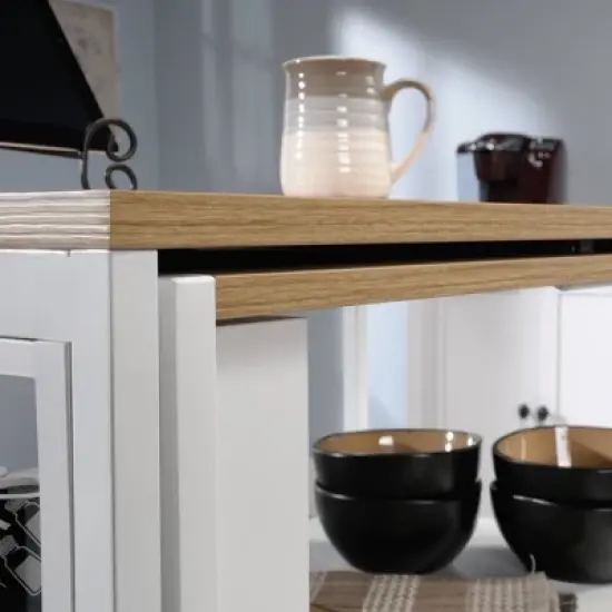 Counter Height Kitchen Island Baltic Oak Trim White - Sauder image {3}