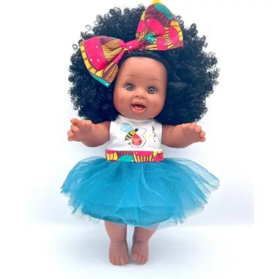 Orijin Bees Natural Ella 12" Baby Bee Doll - Black Hair with Brown Eyes image {1}