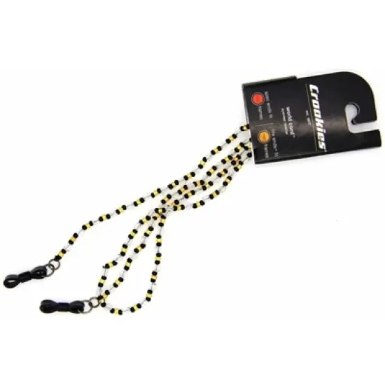 Croakies Czech Glass Cords Crystal Spec End|Made in the USA|100% Cotton|made of high quality material that prevents slipping and sliding of sunglasses image {1}