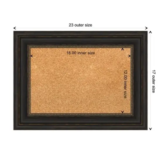 Amanti Art Accent Bronze Framed Corkboard, Natural Cork image {3}