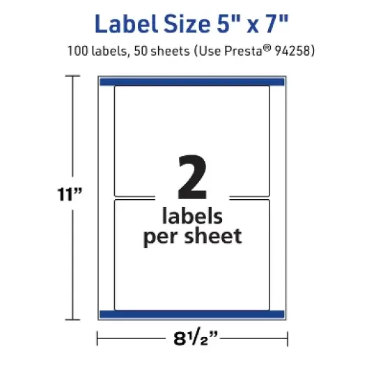 Avery TrueBlock Matte White Paper Labels,  5" x 7" Rectangle image {4}