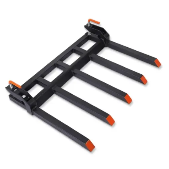 48" Clamp On Debris Forks to Bucket, 5 Fork Tines Clamp-On Pallet Attachments with 2500 Lbs Capacity Fit for Tractor Bucket, Skid Steer Loader image {7}
