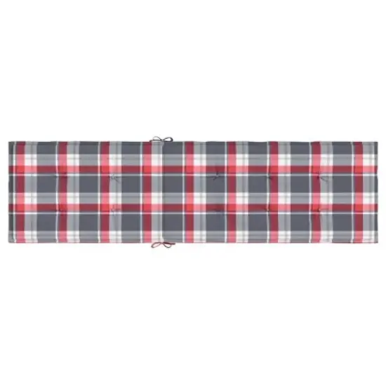 vidaXL Deck Chair Cushion Red check pattern Oxford fabric (100% polyester) image {4}