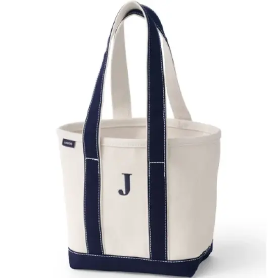 Lands' End Open Top Long Handle Canvas Tote Bag image {9}