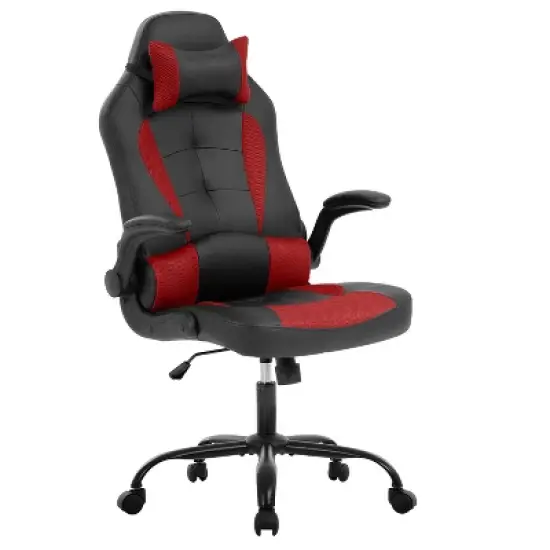 BestMassage Gaming Chair Office Chair Computer Desk Chair with Lumbar Support and Adjustable Headrest and PU Leather Gamer Chair for Adults image {12}