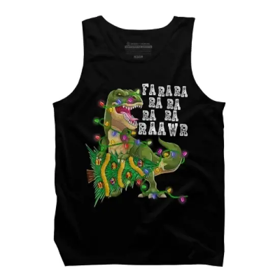 Men's Design By Humans Dinosaur Christmas By NekoShop Tank Top image {4}