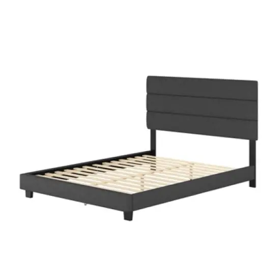 Marino Linen Channel Upholstered Platform Bed - Eco Dream image {5}