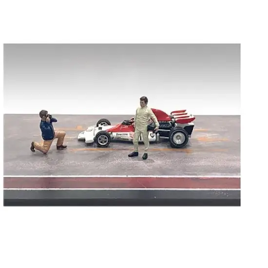 "Race Day" Two Diecast Figures Set 1 for 1/43 Scale Models by American Diorama image {1}