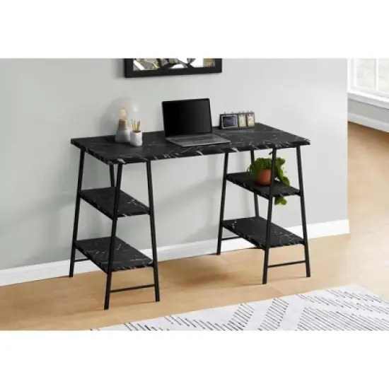 Sapphtopaz Home Office Desks 47.25" Contemporary Computer Desk with Open Storage Shelf Metal Frame Gaming Desk Office Desk for Home Office image {7}