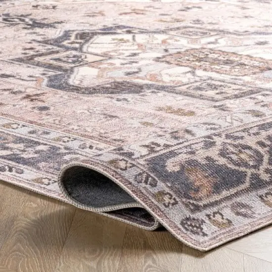 nuLOOM Sasha Machine Washable Medallion Area Rug image {3}