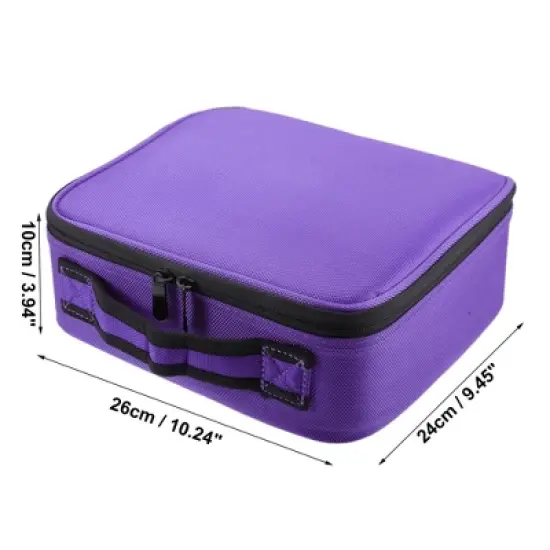 Unique Bargains Makeup Bag Organizer with Adjustable Removable Dividers for Cosmetics Makeup Brushes 1Pcs image {3}