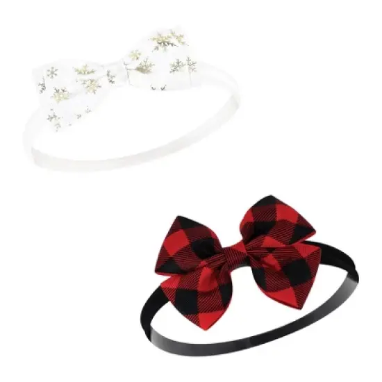 Hudson Baby Infant Girl Cotton and Synthetic Headbands, 12 Days Of Christmas Holly, 0-24 Months image {7}