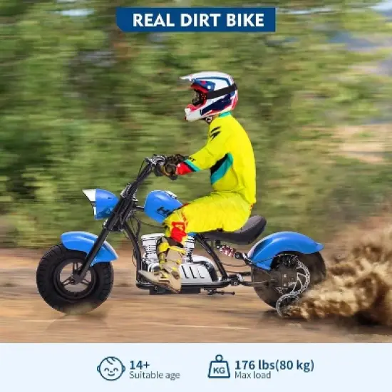 36V Kids Electric Motorcycle, 350W Off-Road Dirt Bike, Ride On Electric Motorcycle with Removable Training Wheels, Spring Suspension, Music image {5}