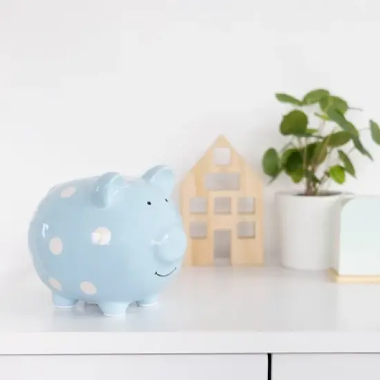 Pearhead Piggy Bank - Blue Polka image {4}