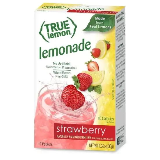 True Lemon Strawberry Lemonade Sticks - 10pk/0.106oz image {1}